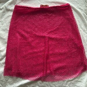 Meshki Diamante Mesh Mini Skirt - Pink